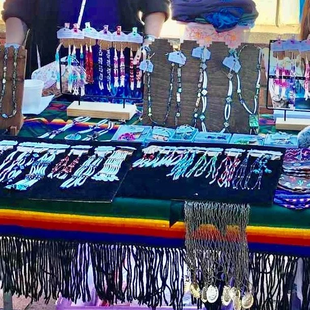 Custom Tongva jewelry is offered at the native market happening TODAY 10-3PM 203 E. Mission Road, San Gabriel.
