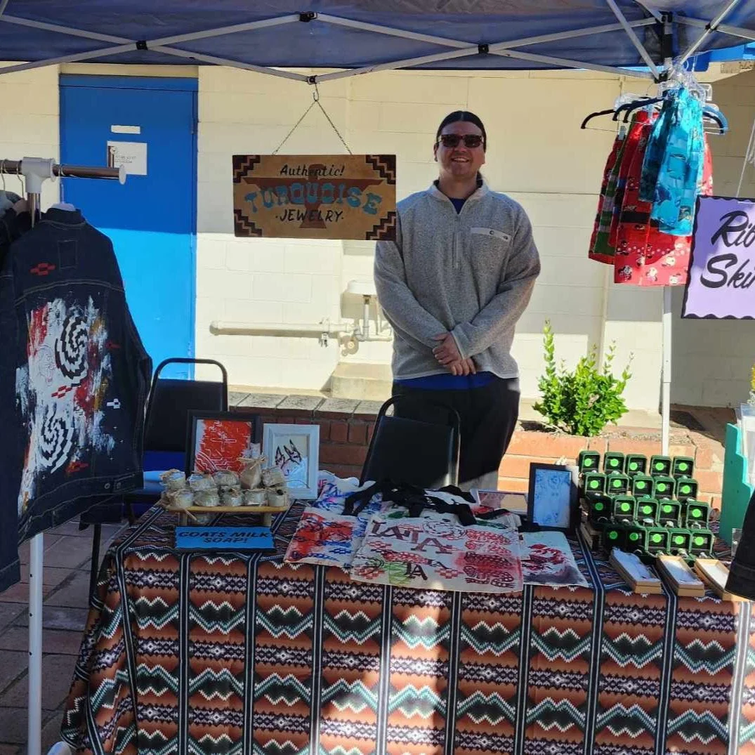Meet renowned Tongva Artist, River Garza: making available some of his art and wearable art! Today at the Native Market; 10-3PM 203 E Mission Road, San Gabriel