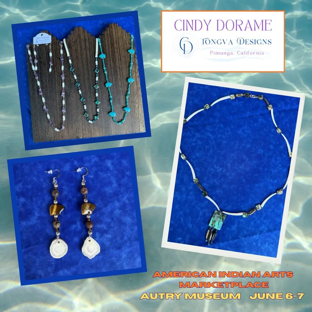 This weekend! Come early for best selection from Tongva artist, Cindy Dorame. #firstpeople #tongva #gabrielino