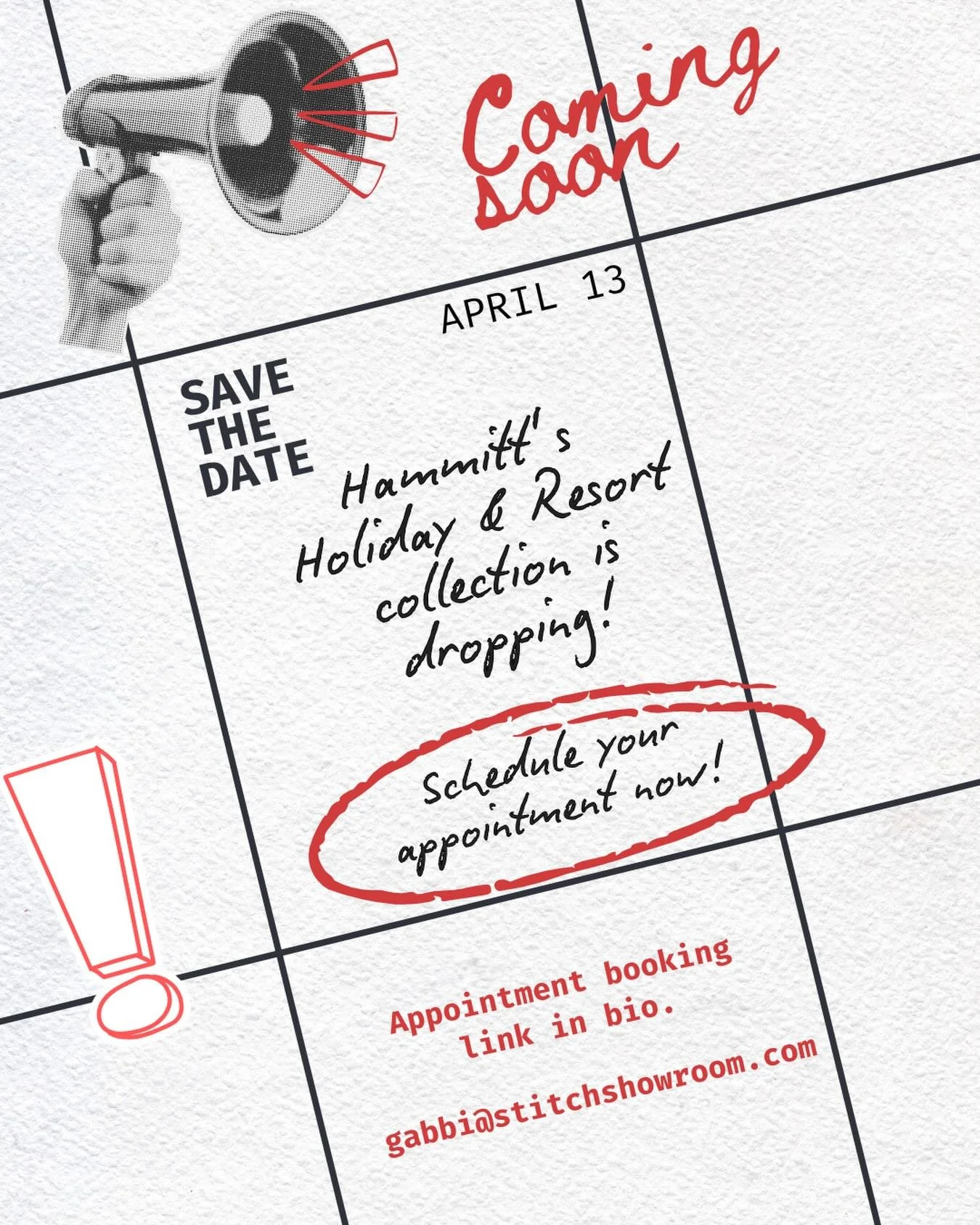 Hammitt&rsquo;s Holiday and Resort are dropping in one week!
Be sure to schedule an appointment with the link in our bio for next week!