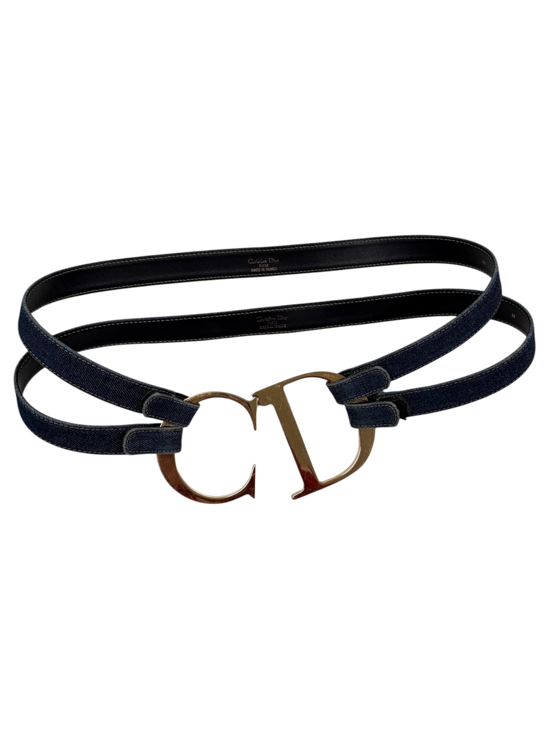 Christian Dior SS2000 Denim Jumbo Logo Belt