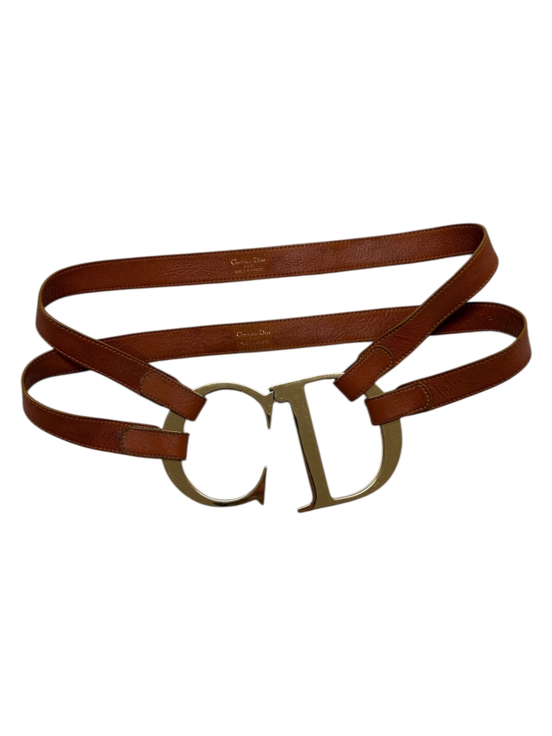 Christian Dior SS2000 Leather Jumbo Logo Belt