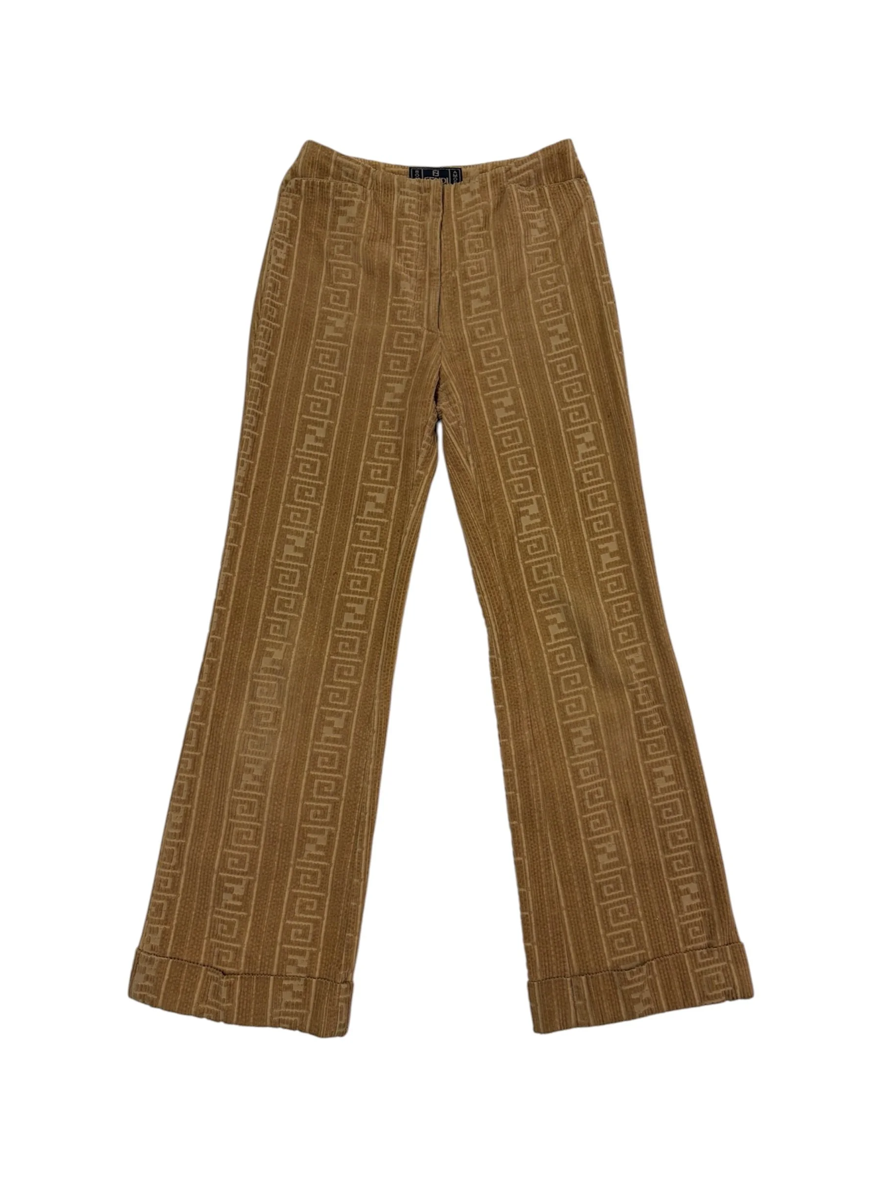 Fendi Straight Leg Brown Corduroy Trousers
