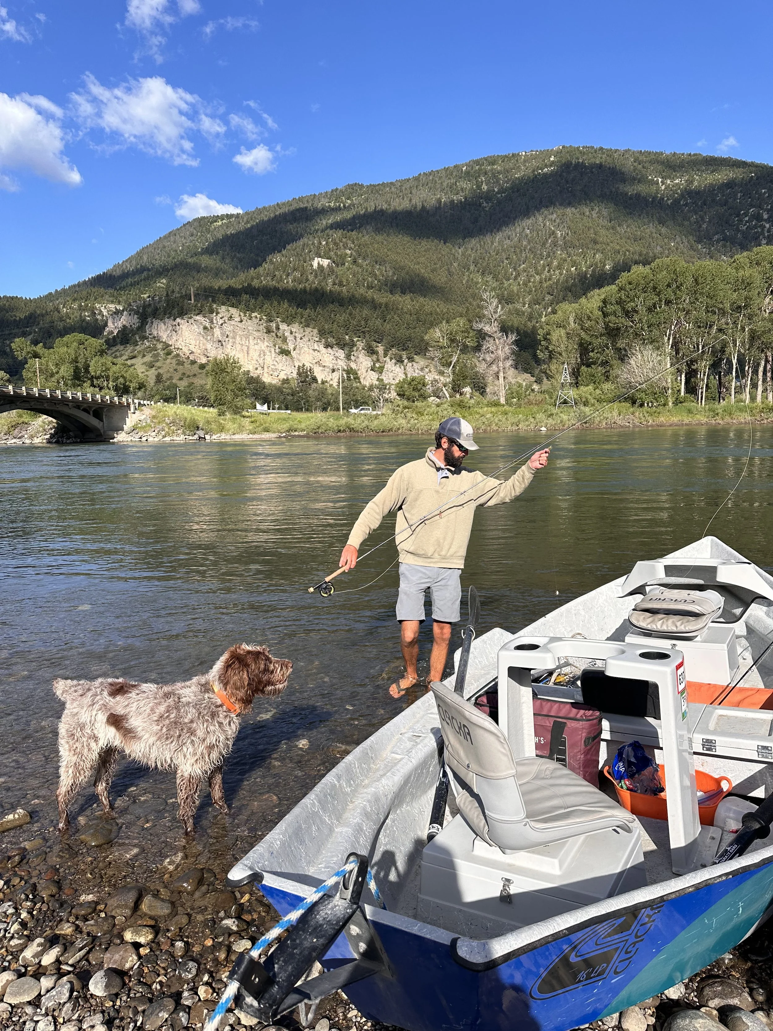 Beautiful Montana trout river near Bozeman during fly fishing trip