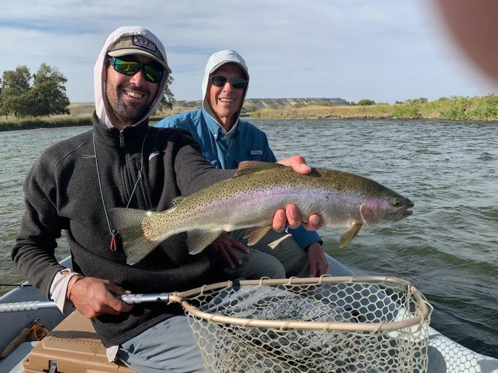 Beautiful rainbow trout caught on the Lower Madison River in the fall.