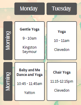 yoga timetable clevedon