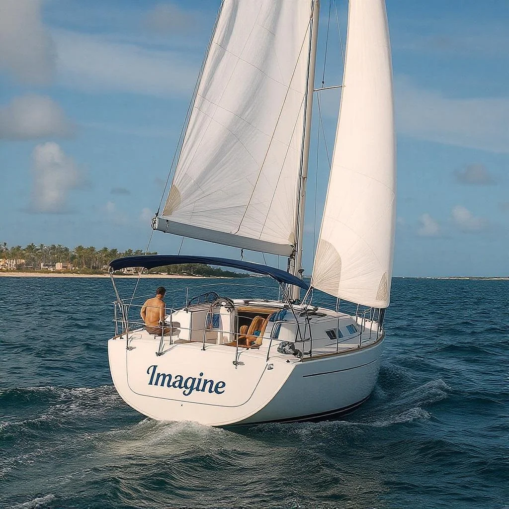A boat named ‘Imagine’