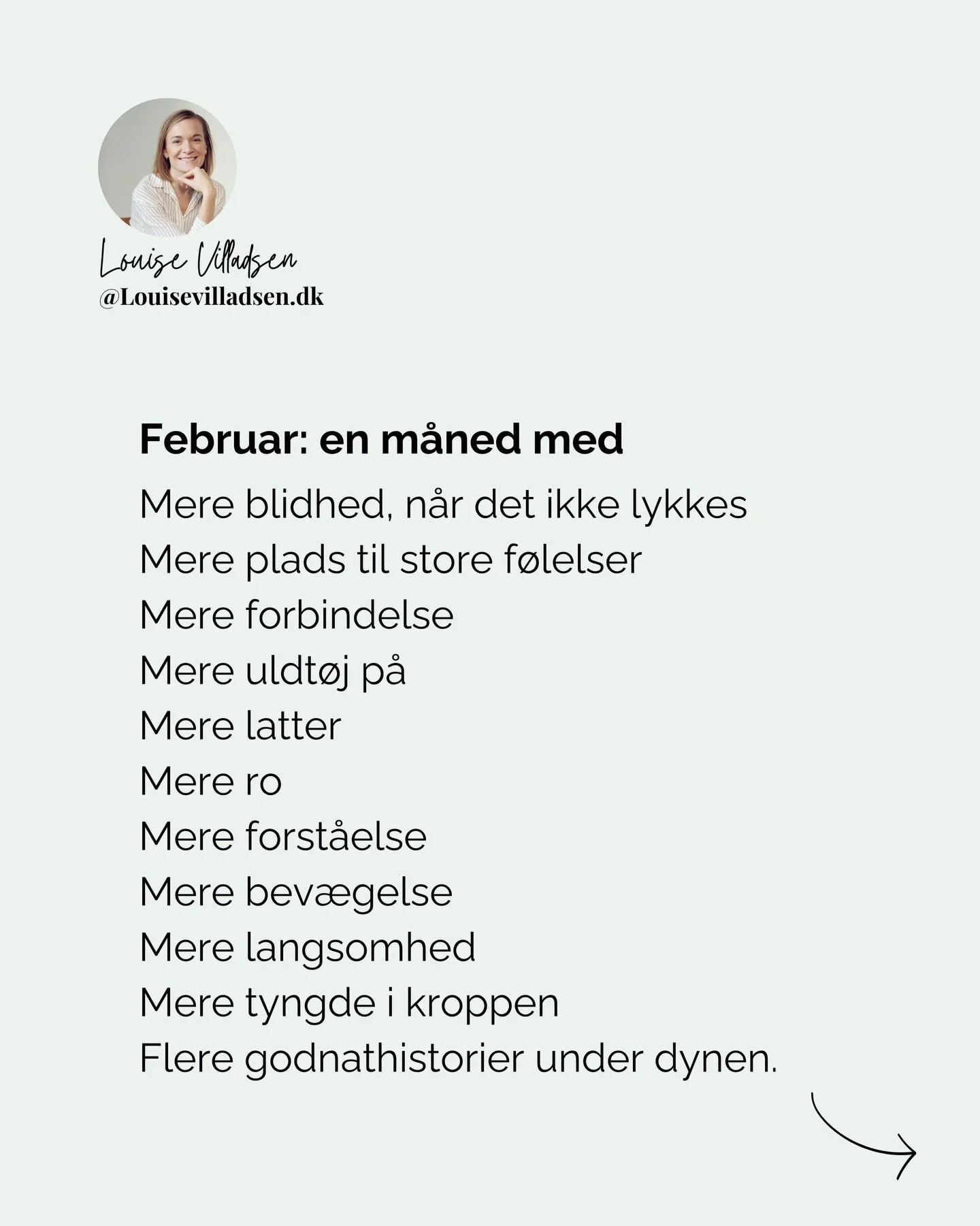 Hvad kalder din krop p&aring; i februar? 💛
Den her m&aring;ned m&aring; gerne v&aelig;re 
langsom,
varm og n&aelig;rende. 
Hvad har du lyst til at invitere mere af ind? 

Jeg vil elske at h&oslash;re lige netop dit ord ✍️✨

#selvk&aelig;rlighed #fam