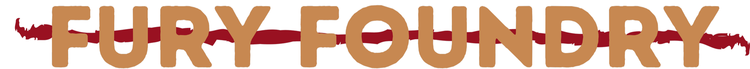 Stylized text that reads "FURY FOUNDRY" with a red stripe running behind it.