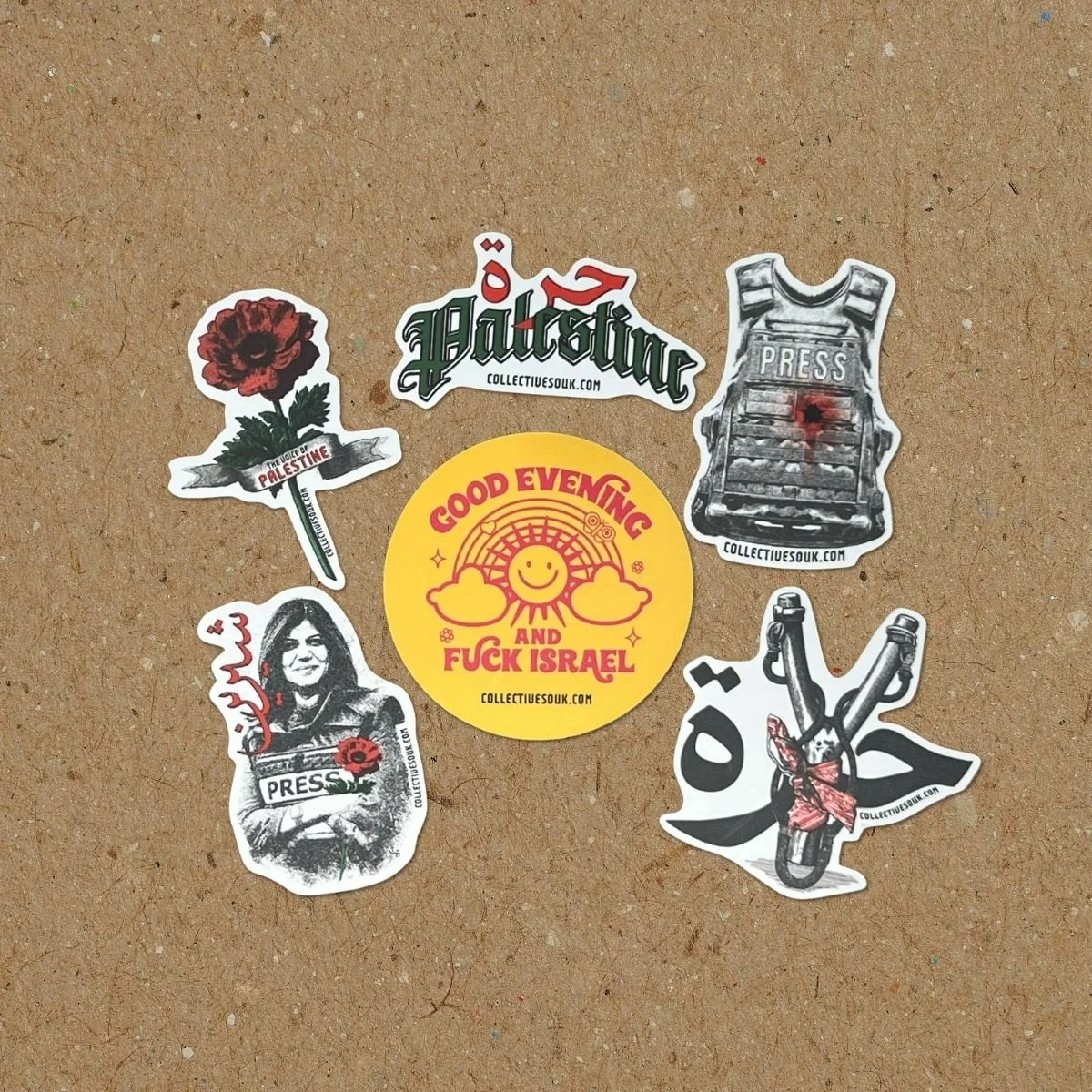 Voice of Palestine Set of 6 Sticker Pack