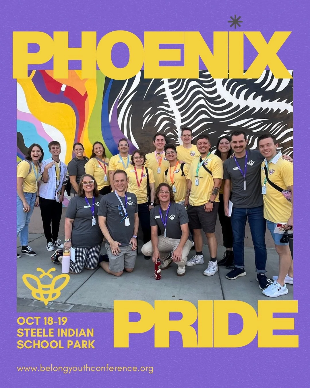 Getting set up for Phoenix Pride. Come say hi and grab one of our exclusive stickers we made just for the event! @phoenixprideaz #pride #belongyouthconference
