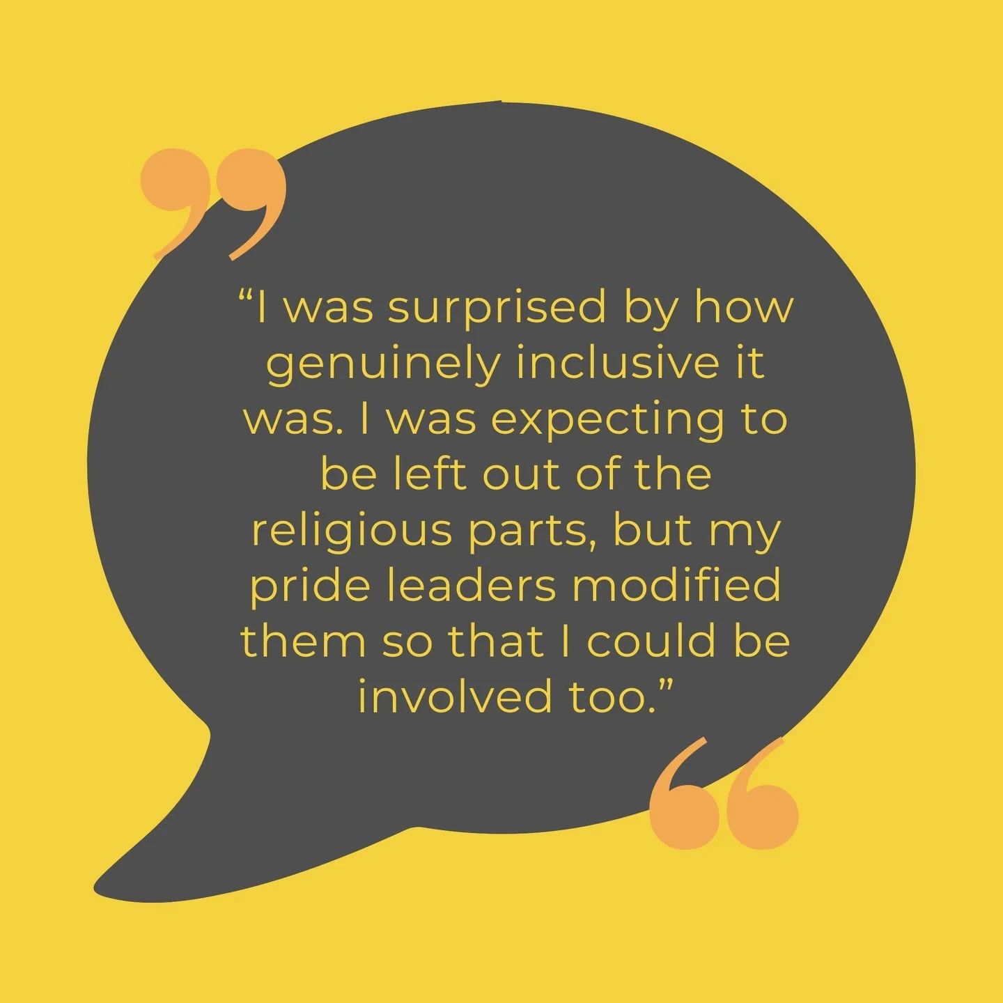 &ldquo;I was surprised by how genuinely inclusive it was. I was expecting to be left out of the religious parts, but my pride leaders modified them so that I could be involved too.&rdquo;

For many youth, belonging starts with being considered.

Belo