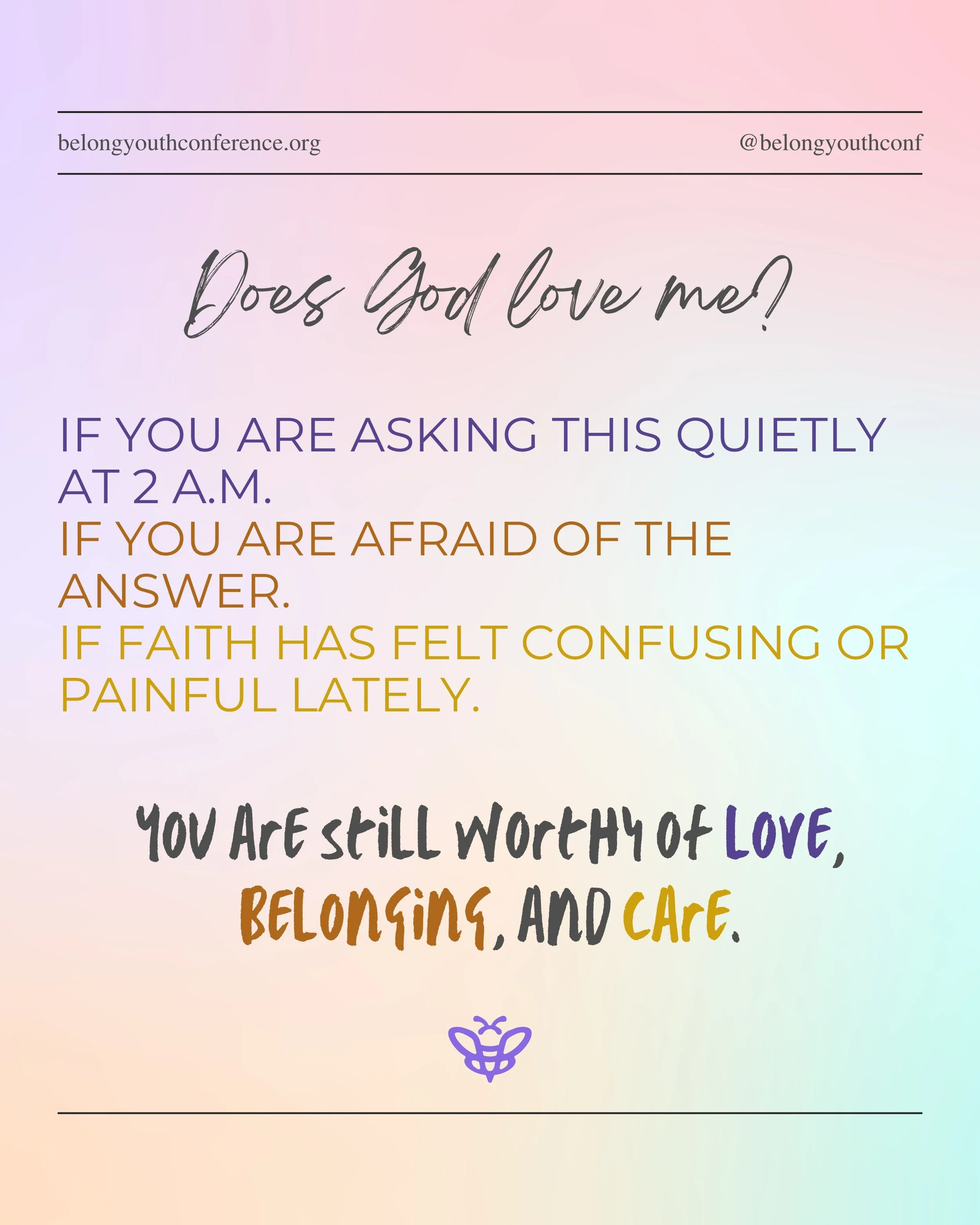 Does God love me?
If you are asking this quietly at 2 a.m. If you are afraid of the answer. If faith has felt confusing or painful lately.
You are still worthy of love, belonging, and care.