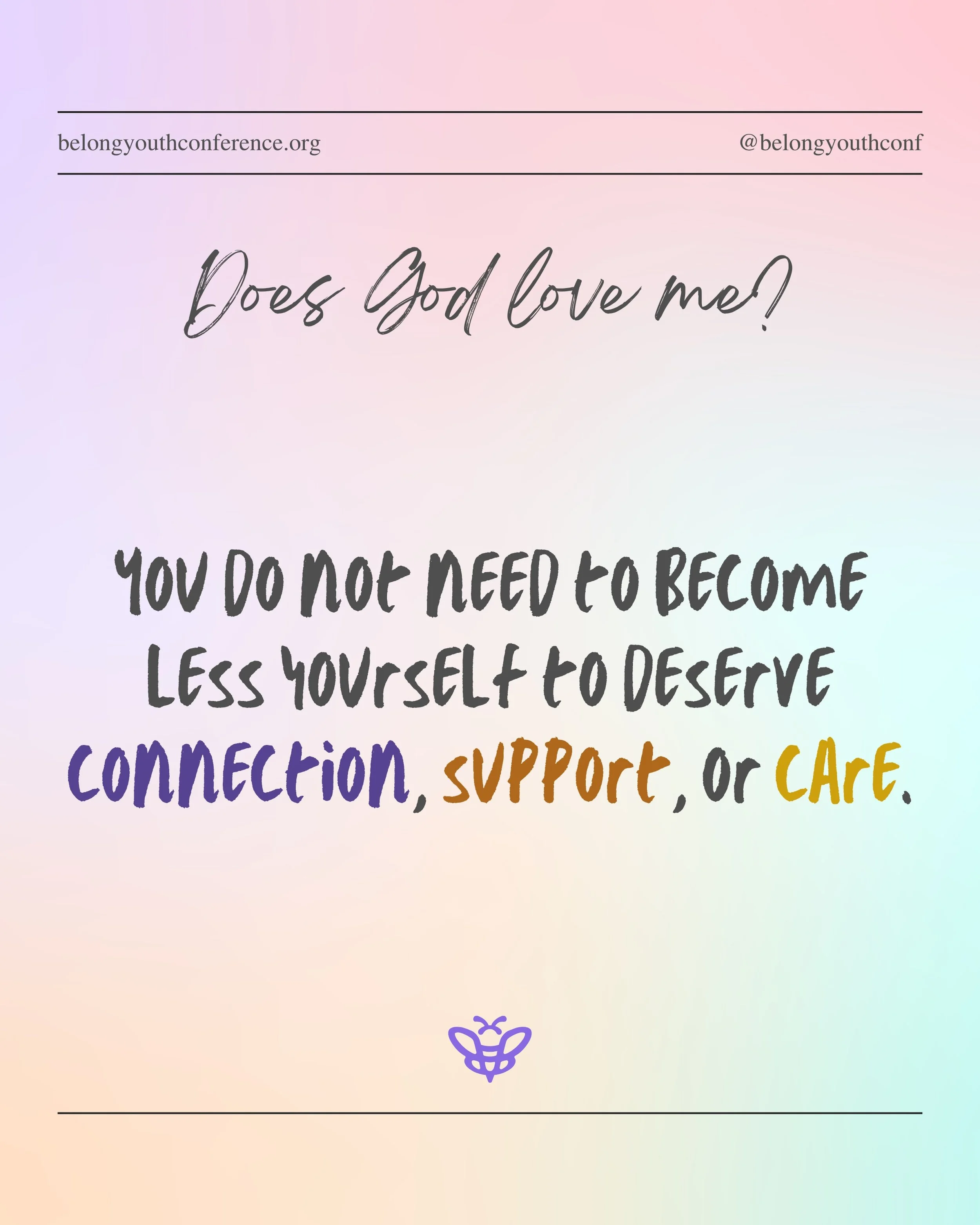 Does God love me?
You do not need to become less yourself to deserve connection, support, or care.