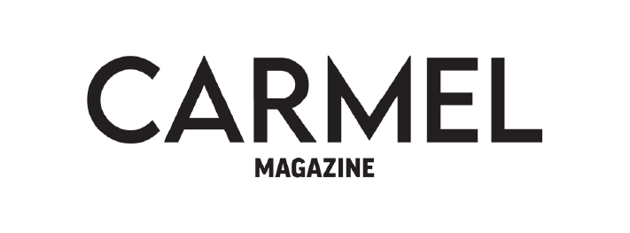 Carmel Magazine logo in black text on a white background