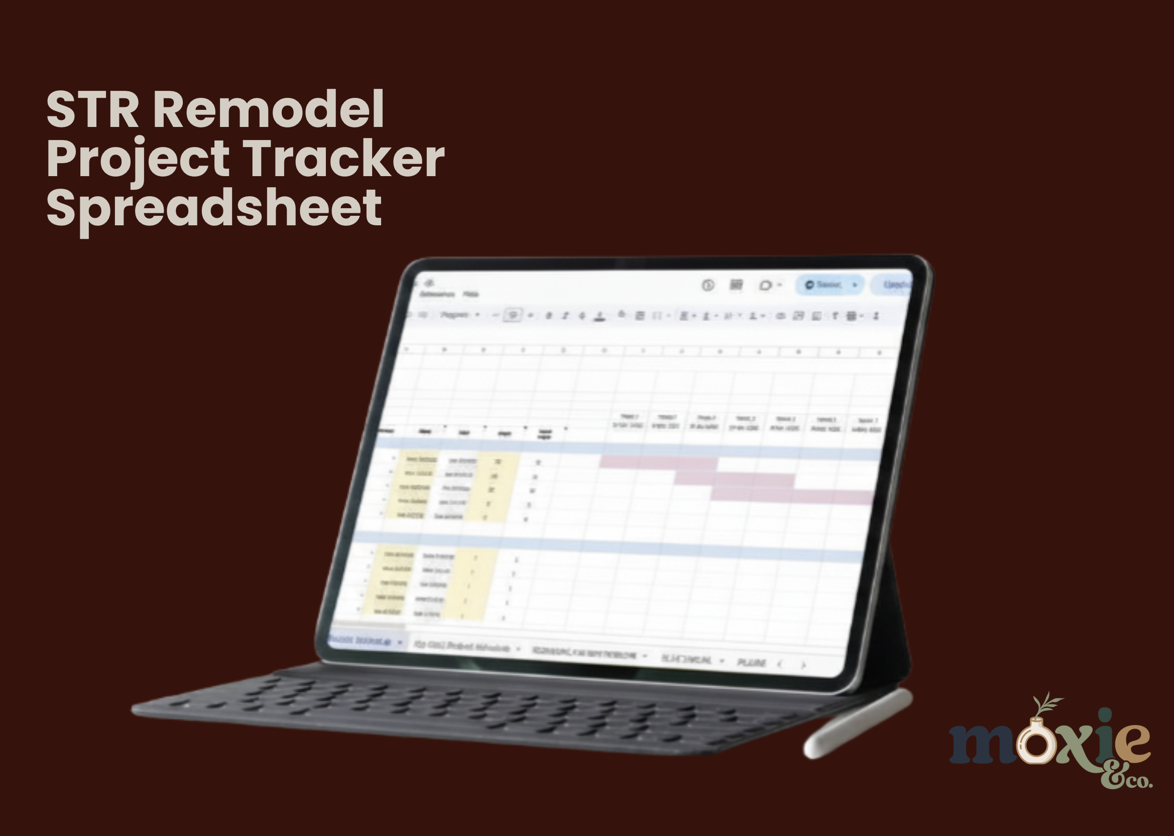 STR remodel project tracker spreadsheet