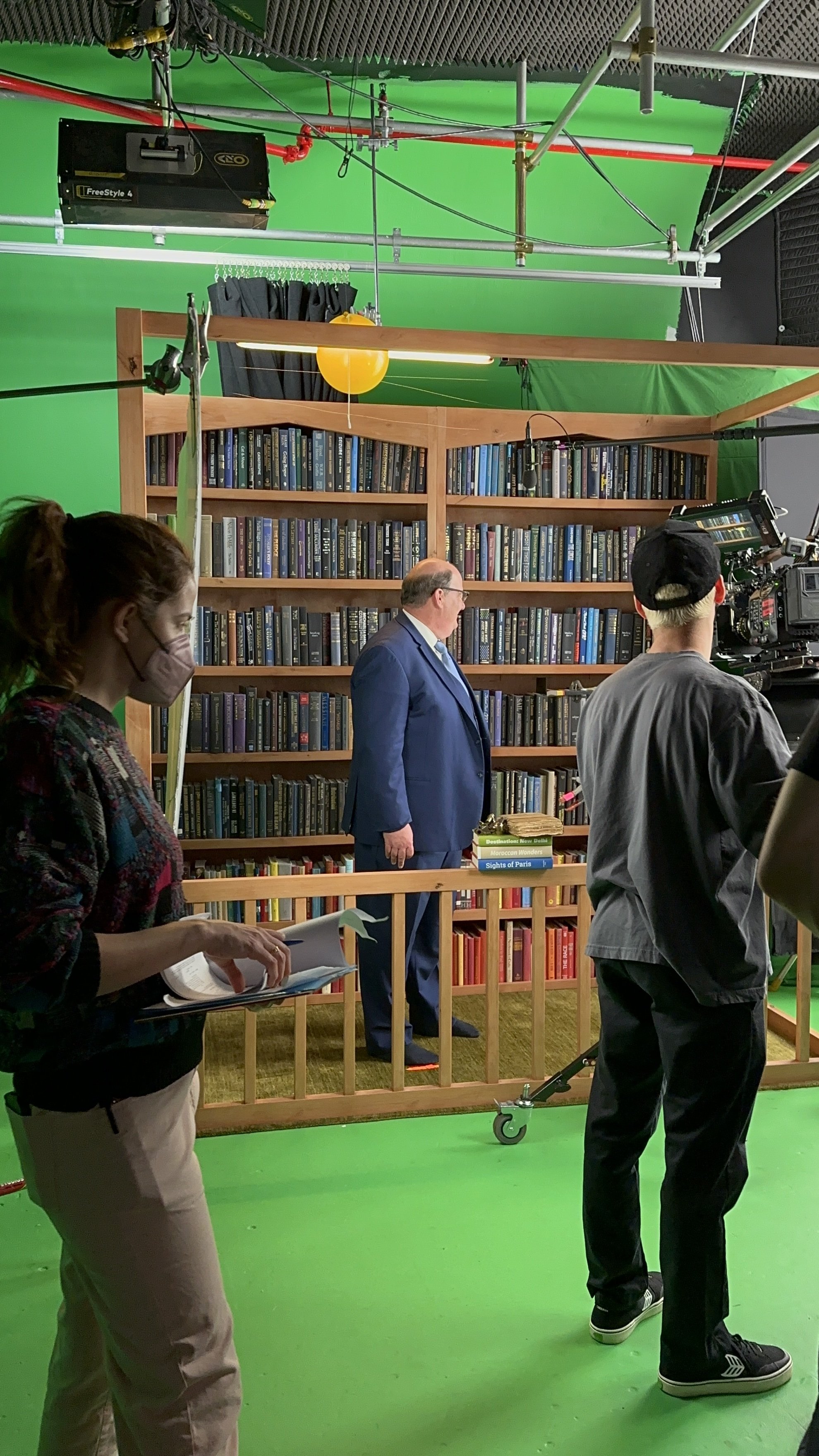 Library set designed and built by the whole crew.