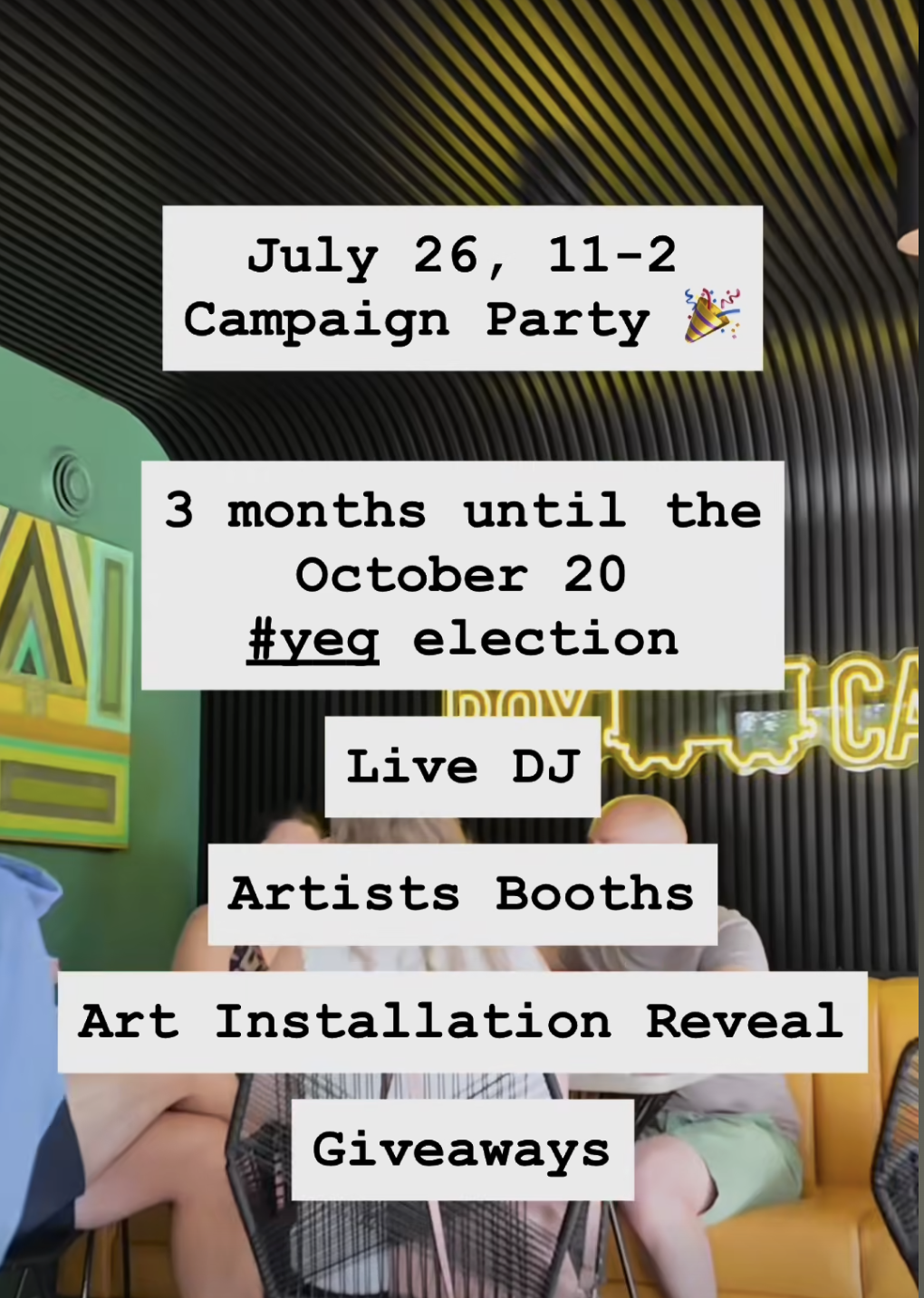 Campaign Party - 3 Months Left!