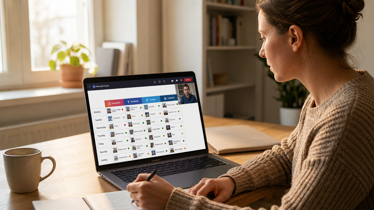 Woman at Desk in Virtual Meeting with Client