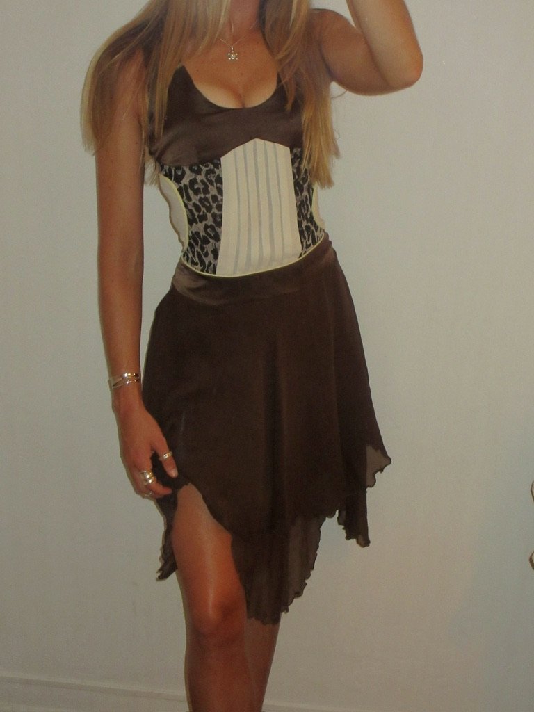 Vintage 80s Cacharel Silk Layered Dress