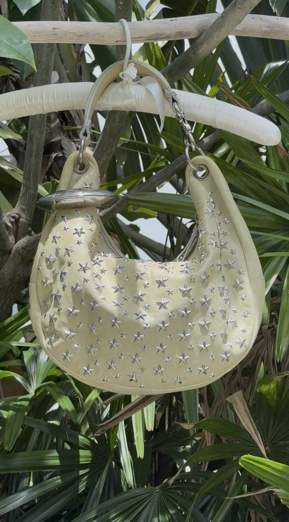 JImmy Choo Silver Star Studded Sky Bangle Hobo