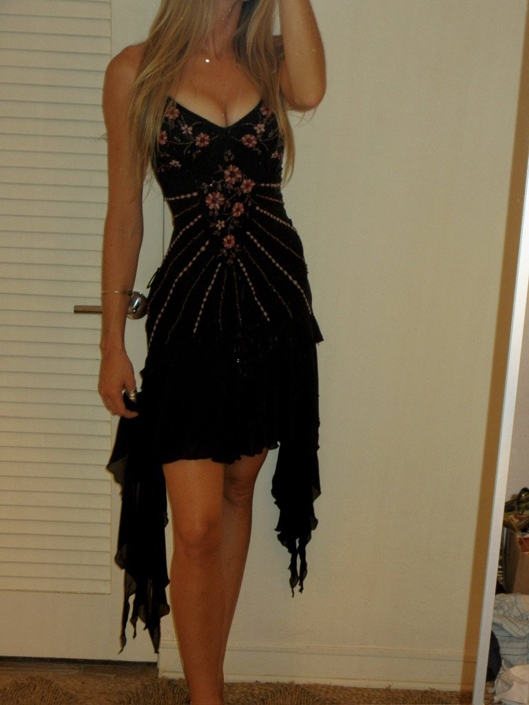 Sue Wong Vintage Layered Beaded Midi Dress