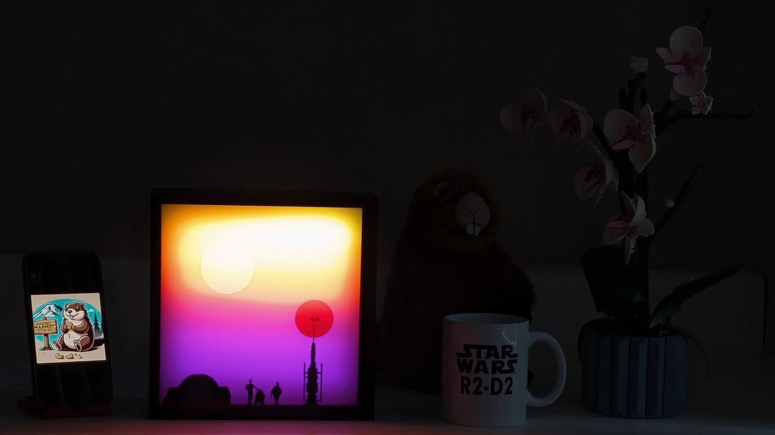 Star Wars Tatooine Sunset Lighted Shadow Box