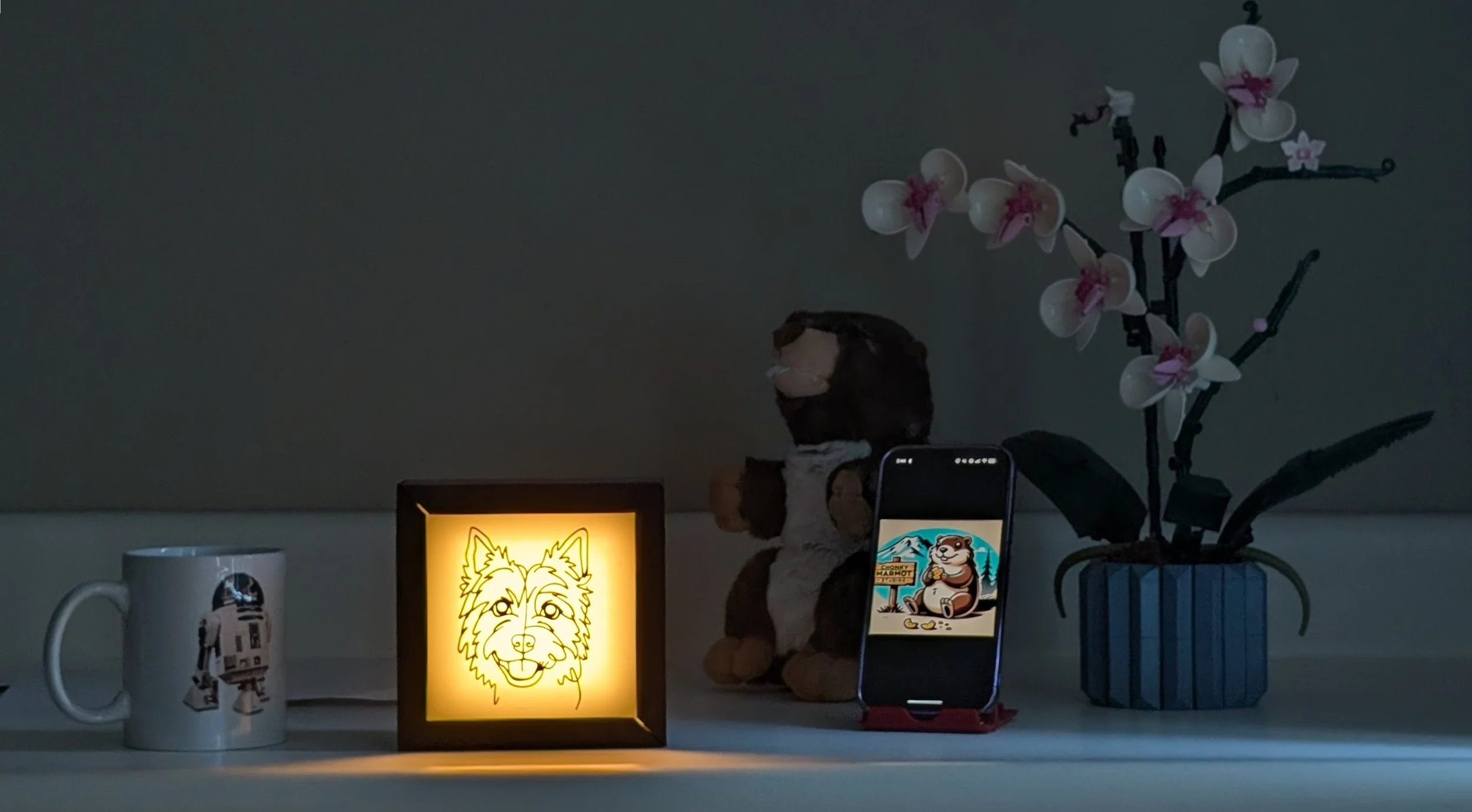 Custom Pet Portrait Lighted Shadow Box