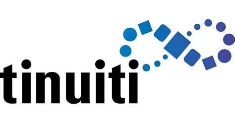 Logo with the word 'tinuity' and a series of blue squares and circles forming a curved arrow or infinity symbol.
