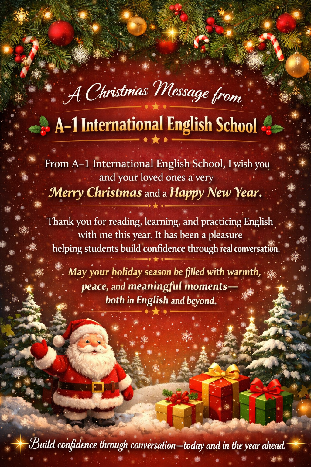 🎄 A Christmas Message from A-1 International English School 🎄