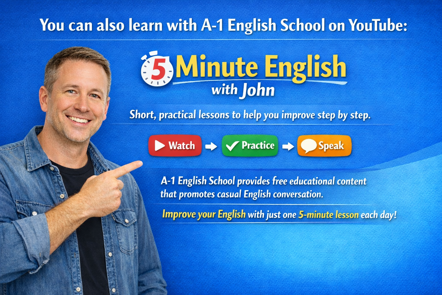 A-1 English School: Learn in Just 5 Minutes a Day on YouTube