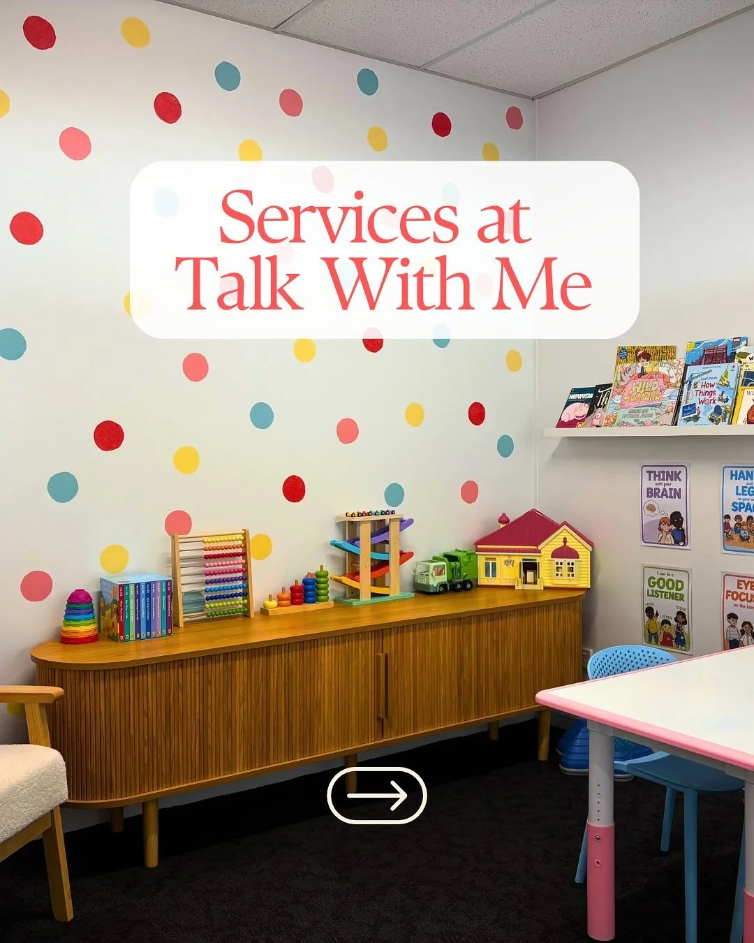 Ever wondered how a speech therapist might be able to support your child? 

At Talk With Me, we support children in all aspects of paediatric speech therapy 💬🧠

Get in touch today with one of our friendly Speech Pathologists to find out more!