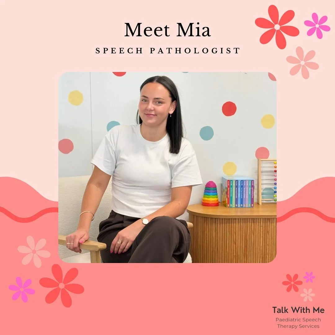 After over 9 months of building Talk With Me, I thought it was finally time to properly introduce myself 👋

Hi, my name is Mia and I&rsquo;m a speech pathologist and owner of Talk With Me. Talk With Me is a safe, warm, family-centred space where chi