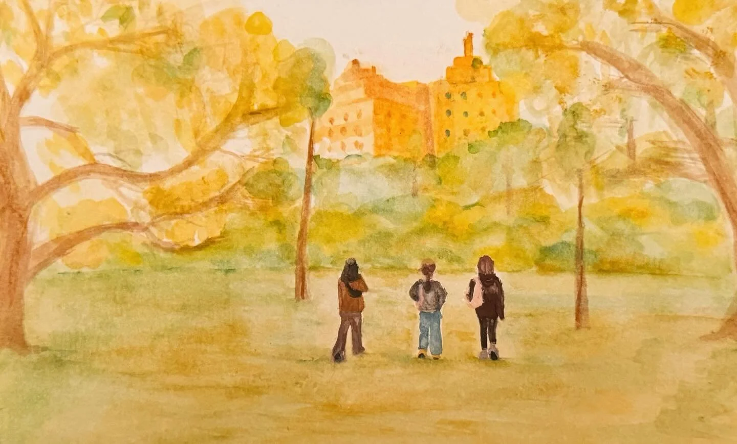 Haven&rsquo;t done watercolor in 7+ years but found my old paint and brushes earlier tonight. Two hours and some cobwebs later, I present a little painting with my bestianas 👯