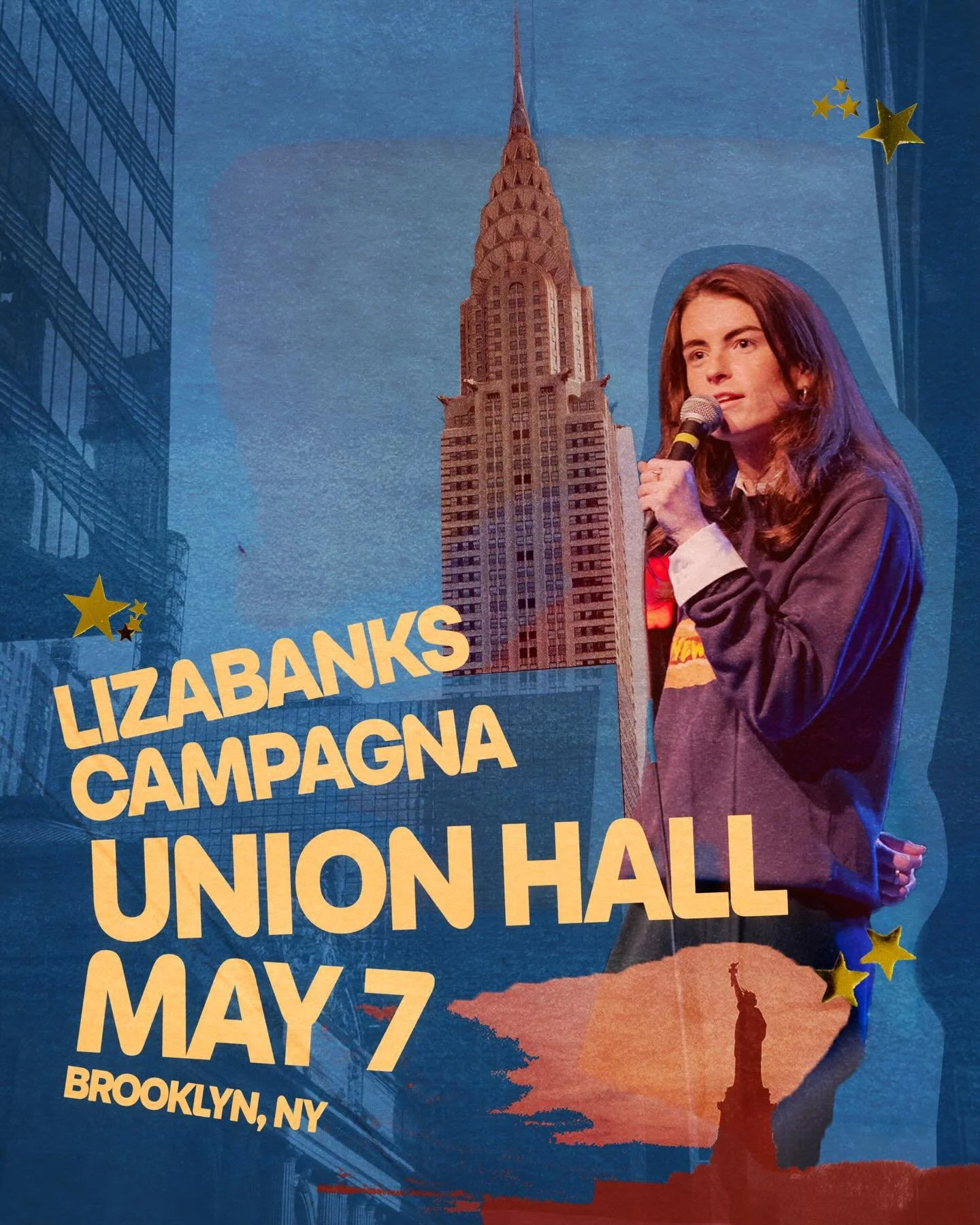 Headlining @unionhallny poster design for @lizabanks11 ☺️🐓🗽