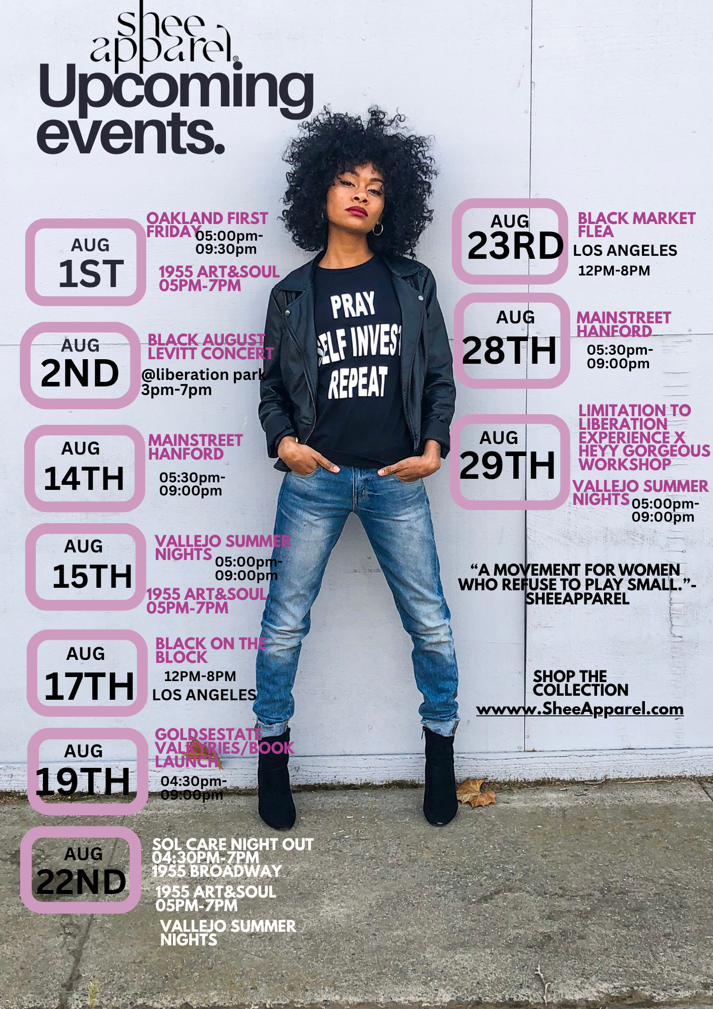SHEEAPPAREL X OAKLAND FIRST FRIDAY 08.01.25 5pm-09:30pm