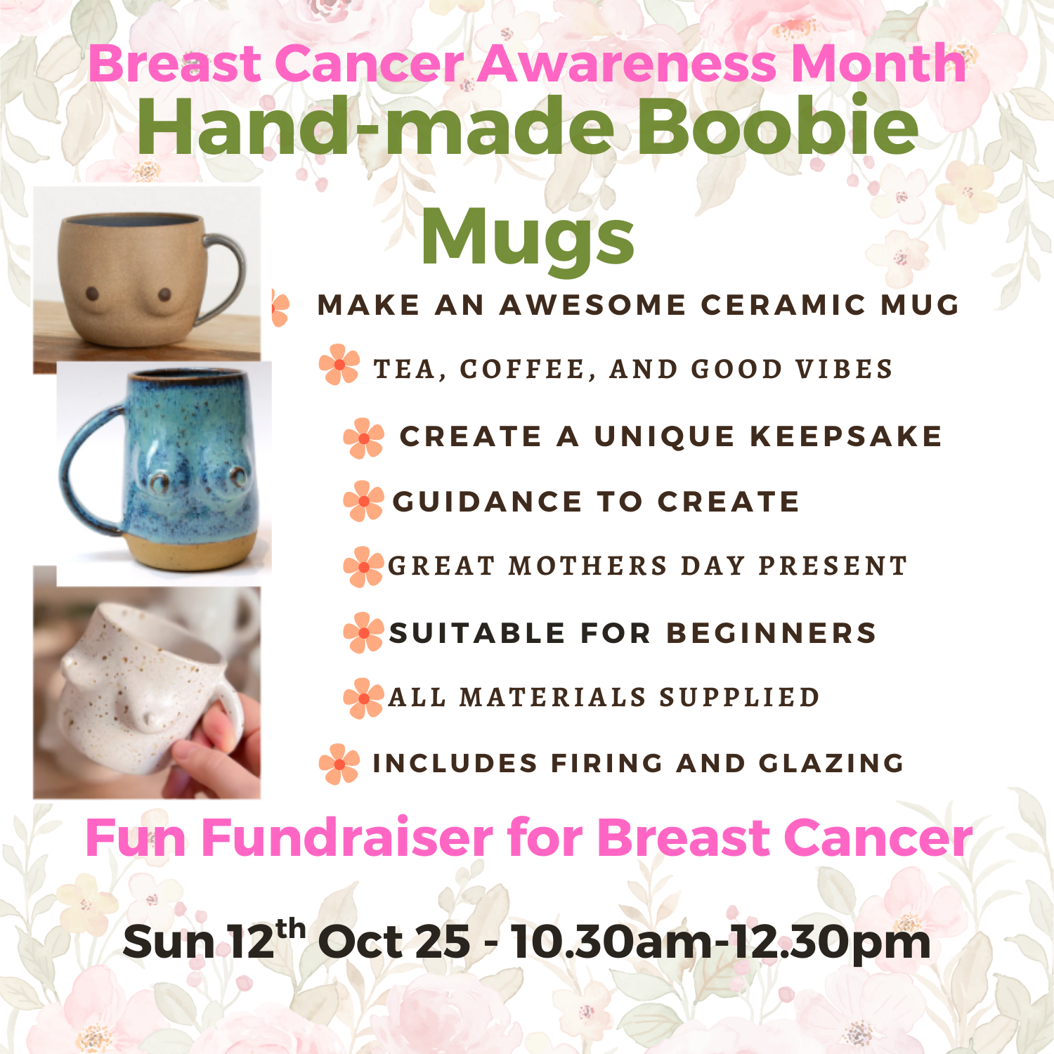 Breast Cancer Awareness ~ Hand made Boobie Mugs