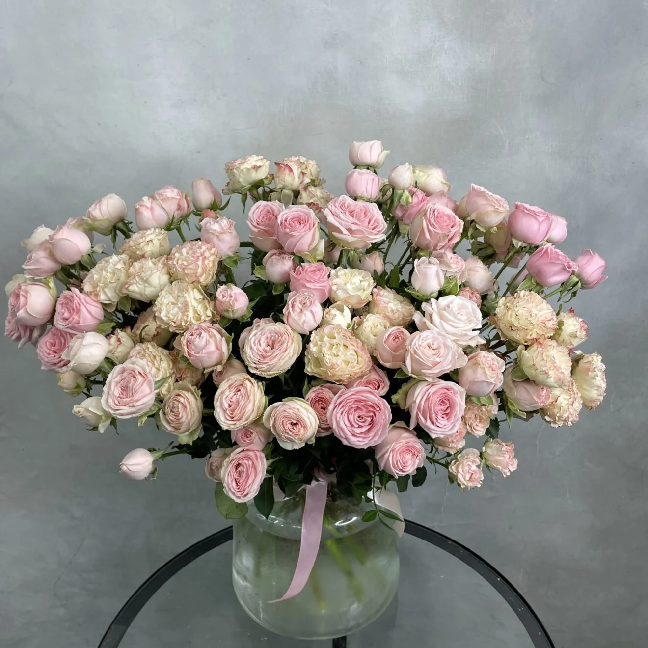 Mini Spray Roses Bouquet In A Vase
