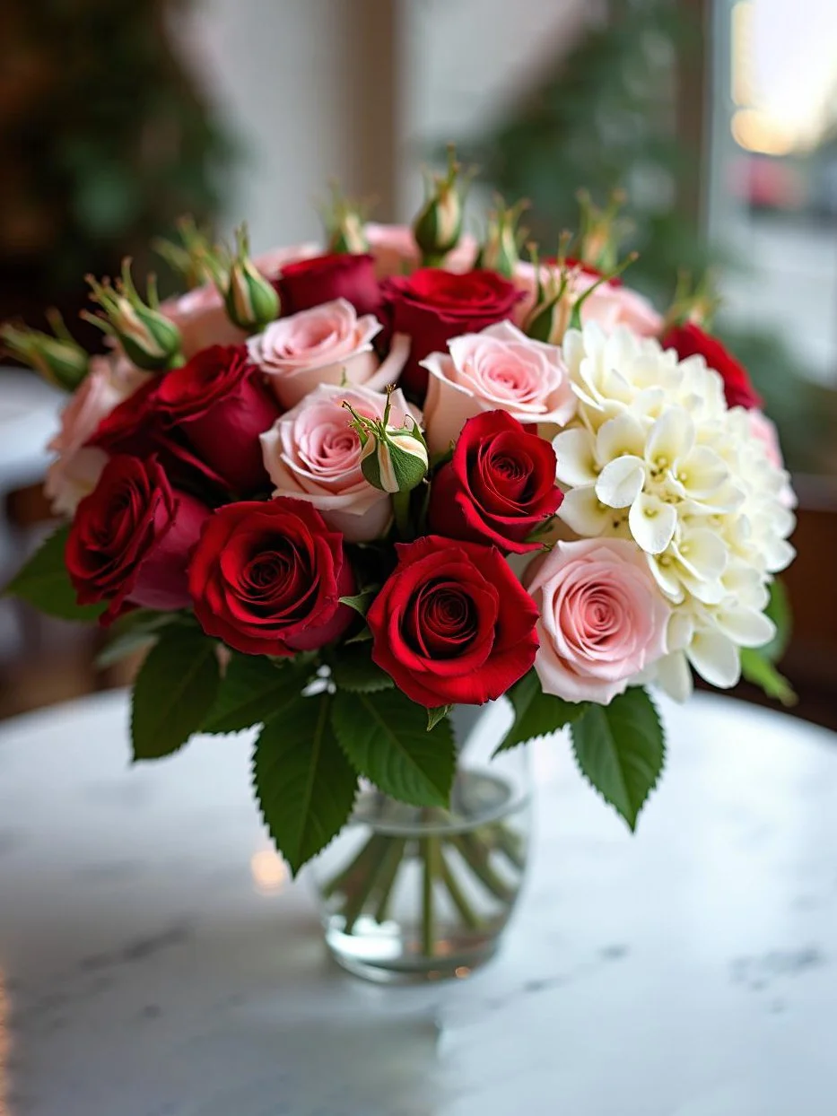 Red/Pink/White  Centerpiece