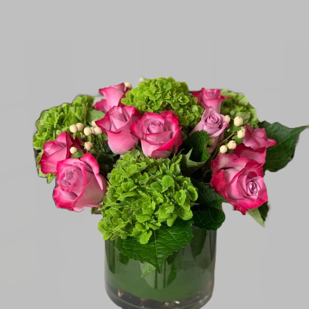 Roses & Hydreanga Vase Arrangement