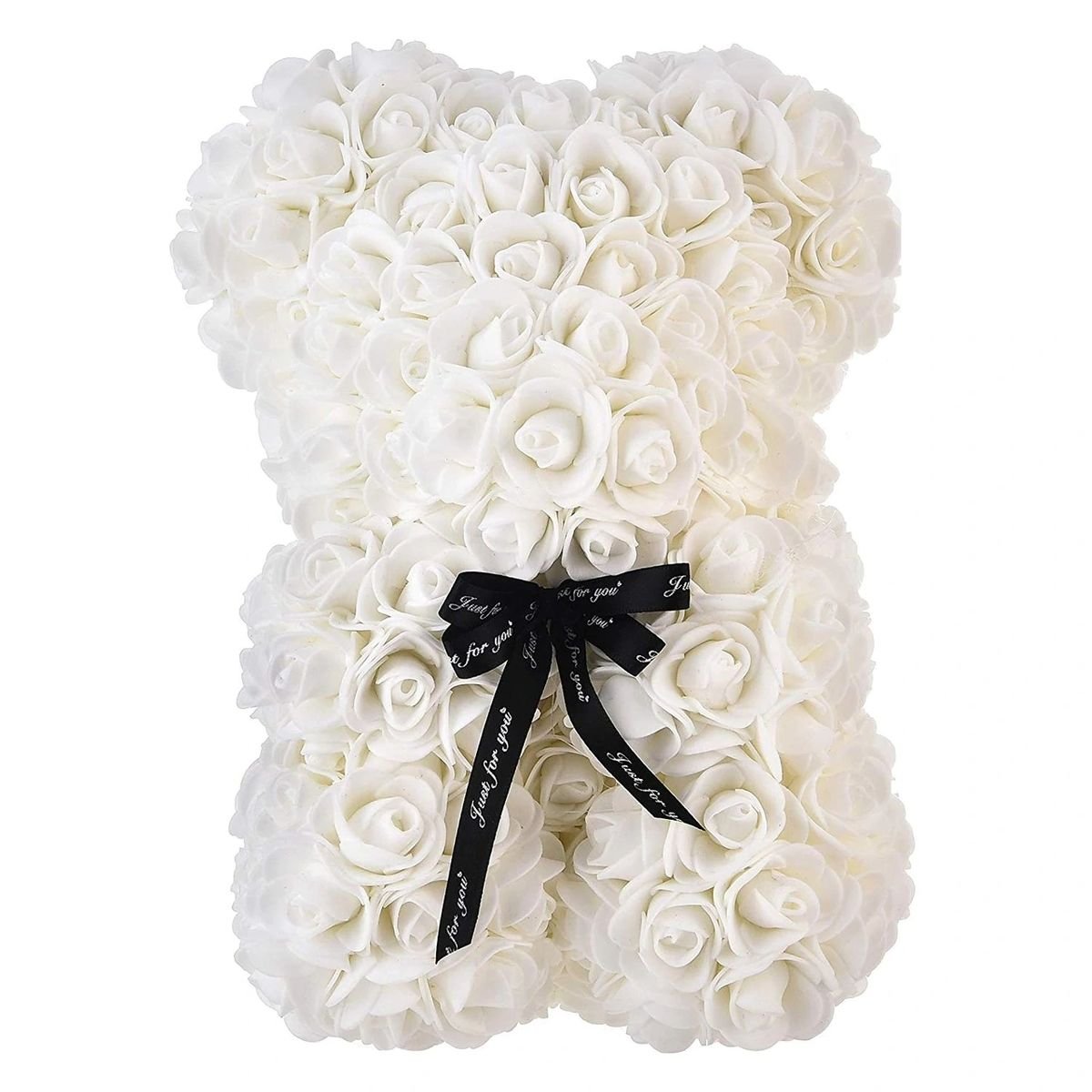 Small White Rose Teddy Bear