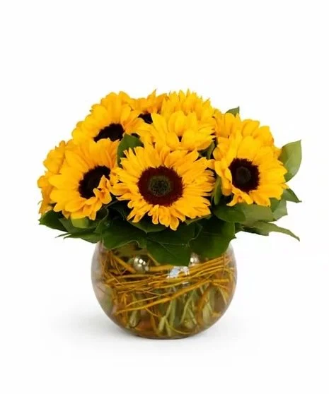 Sunflowers Short Vase Centerpiece
