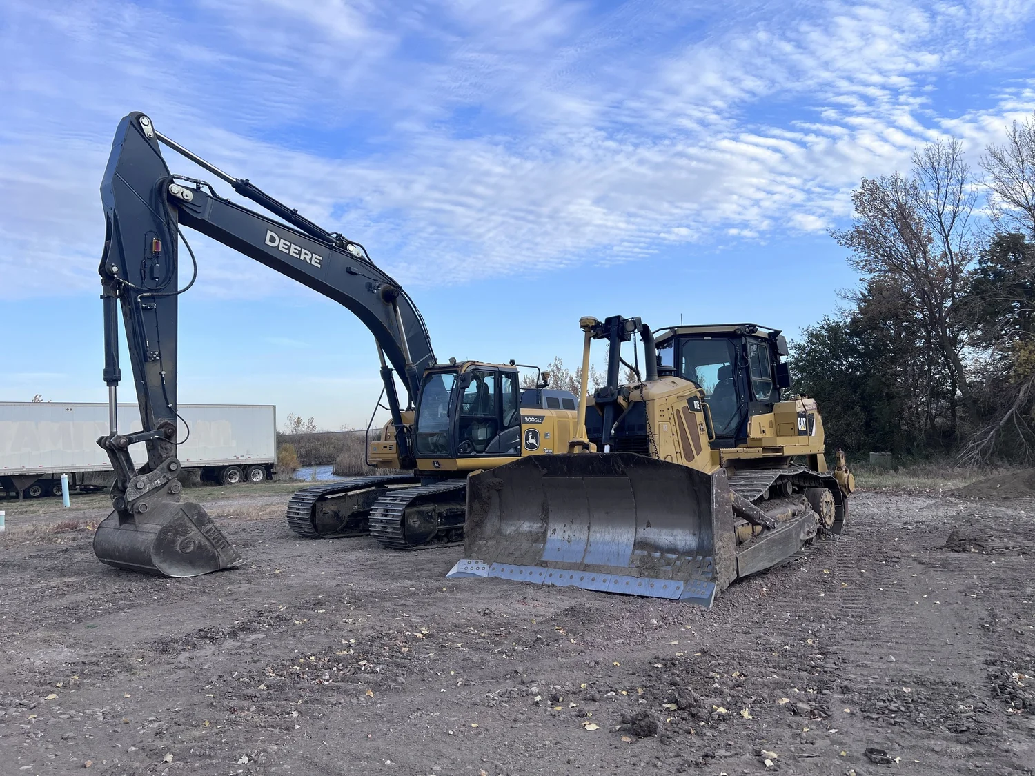 Construction machines using Trimble