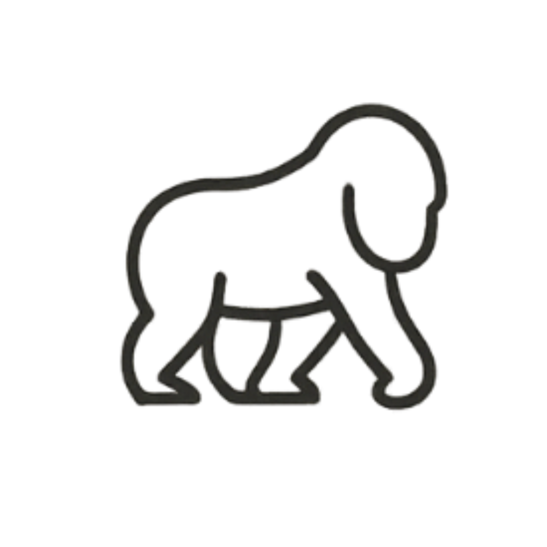 Outline of a teddy bear silhouette with a leash attached to its collar, rendered in neon style with a black background.