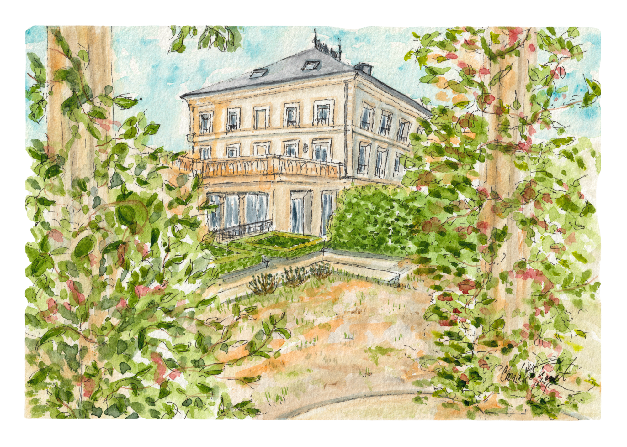 aquarelle domaine de rochebois par charlotte frezel