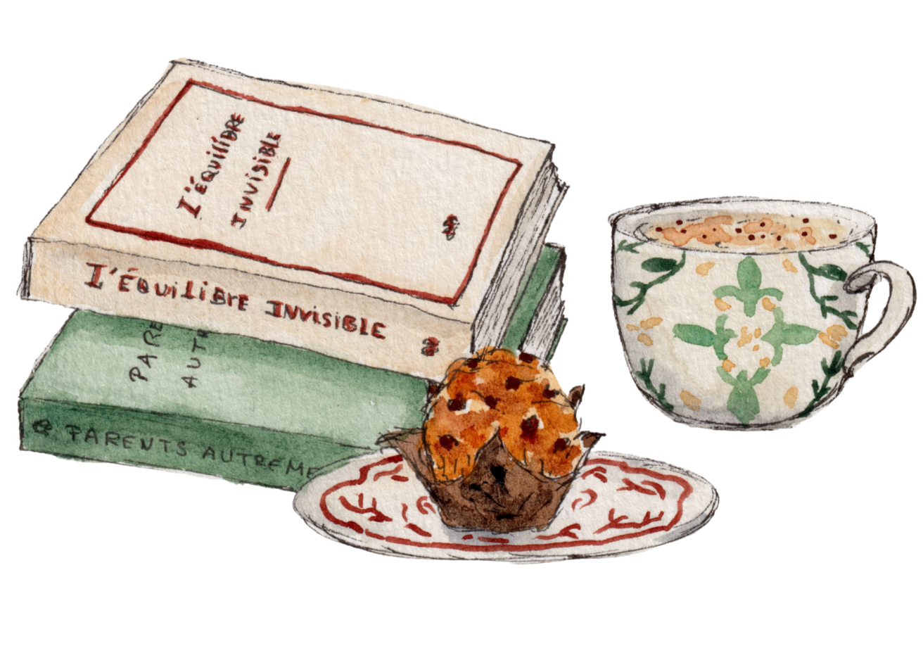 muffin thé livres dessins