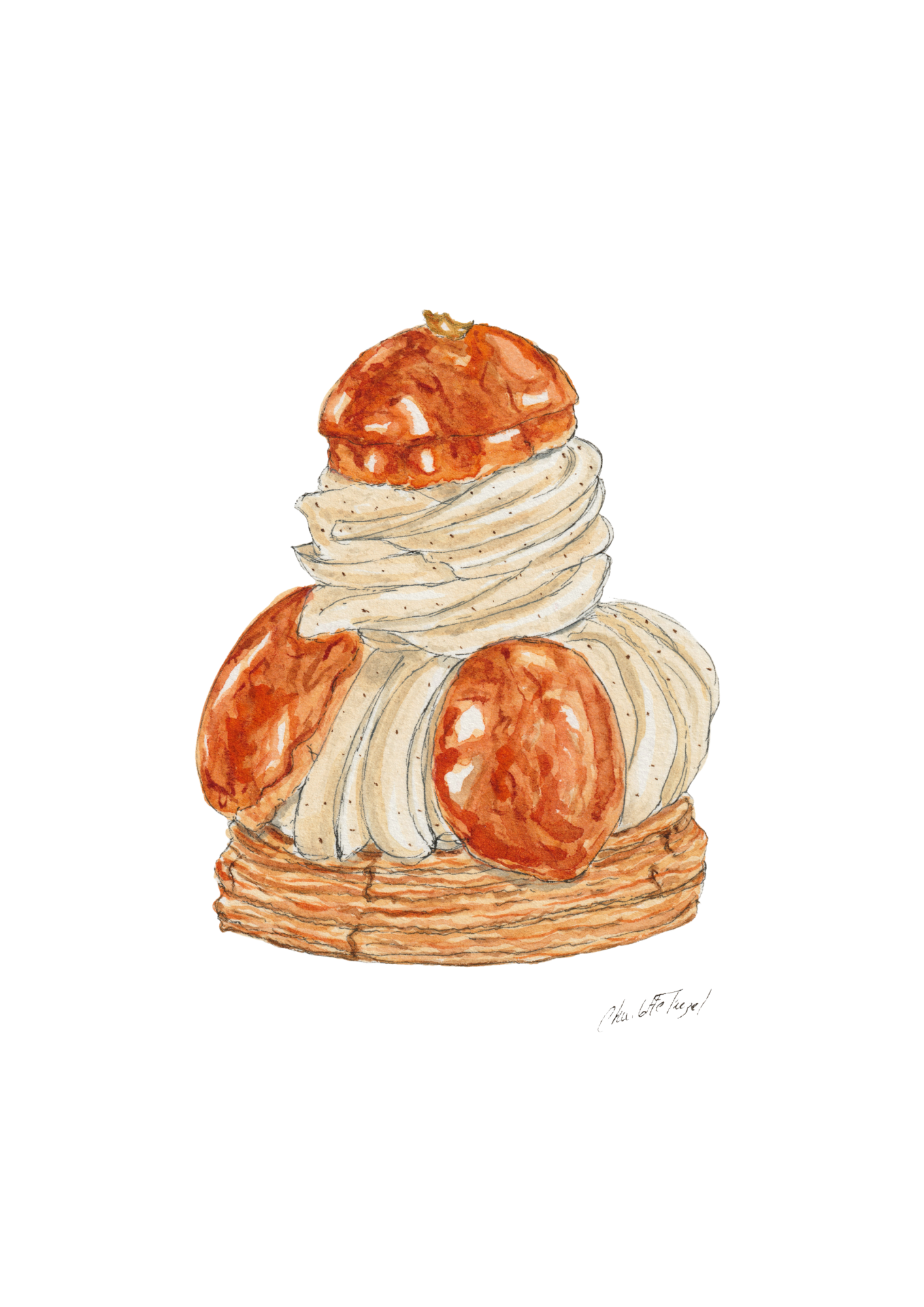 Saint Honoré - Aquarelle - 14,8 x 21 cm 