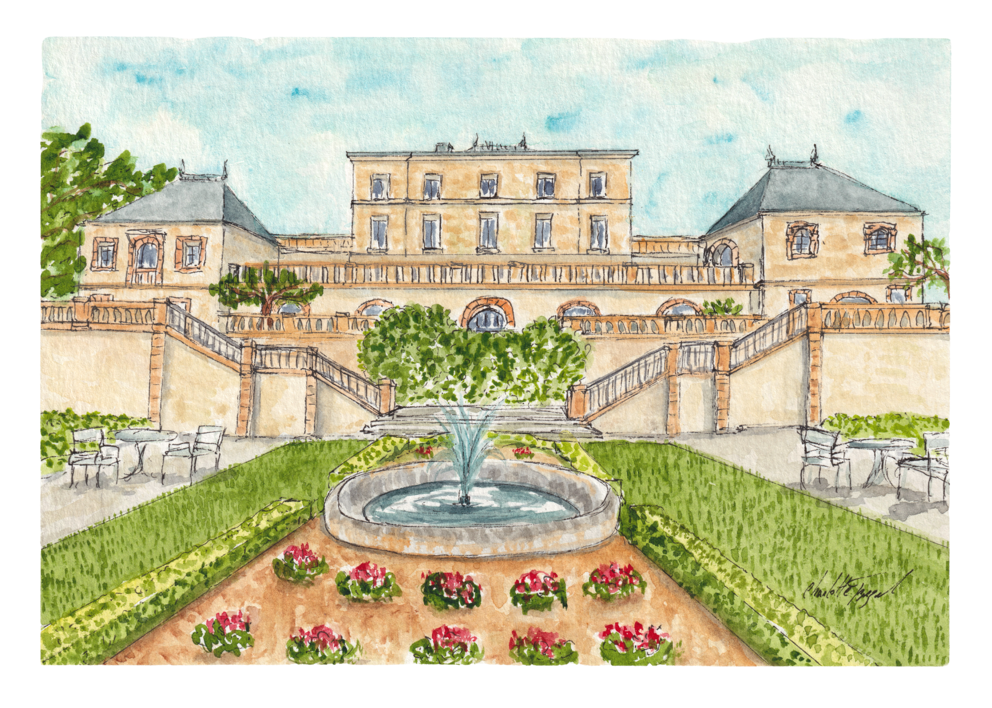 aquarelle domaine de rochebois par charlotte frezel