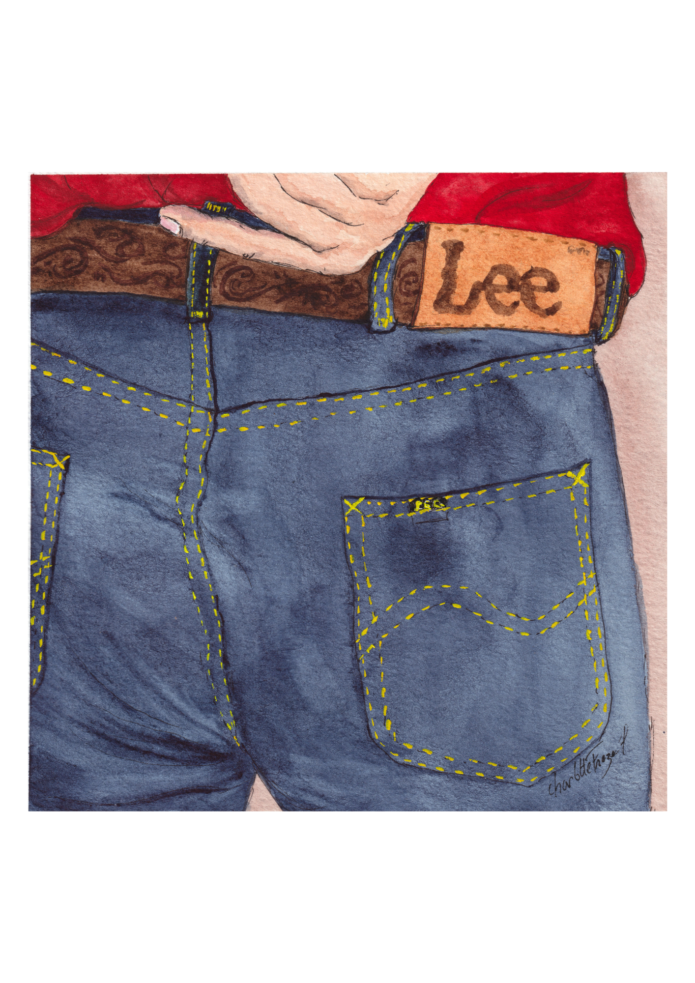 Back Pocket n°2 (Lee) - Aquarelle - 21 x 21 cm