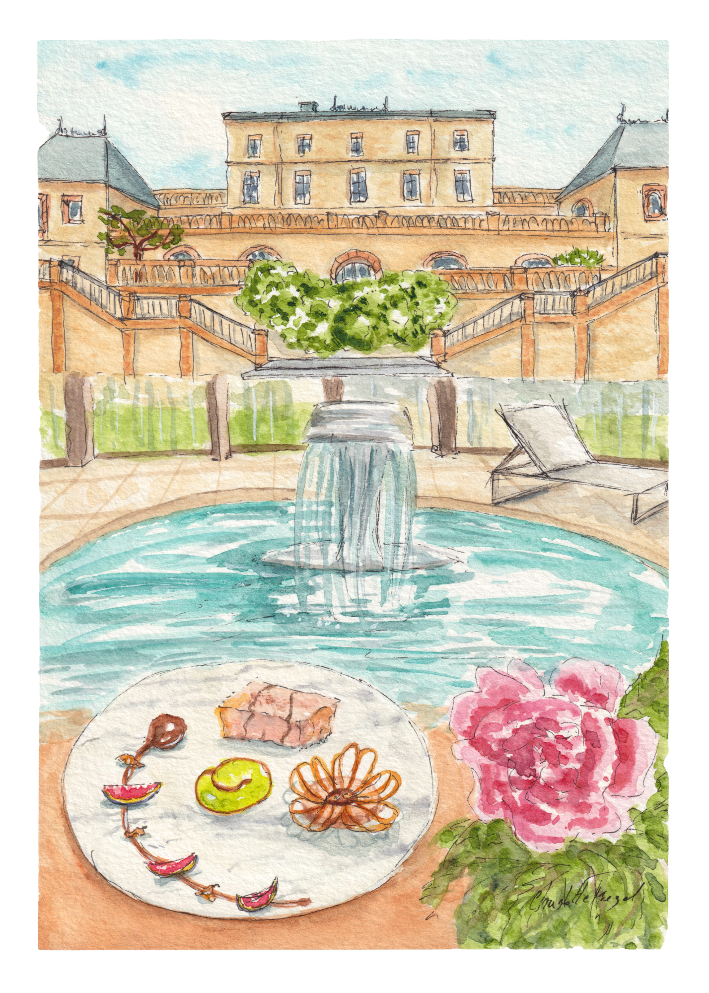 aquarelle domaine de rochebois par charlotte freze